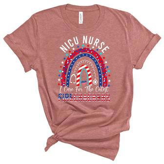 I Care For The Cutest Firecracker Nicu Nurse 4Th Of July Unisex Crewneck Soft Tee - Seseable
