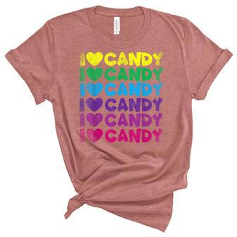 I Love Candy - Halloween Party Cute Trick Or Treat Unisex Crewneck Soft Tee - Seseable