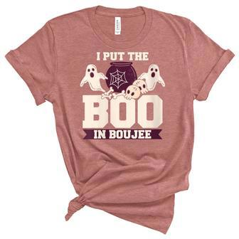 I Put The Boo In Boujee Boo Halloween Party Unisex Crewneck Soft Tee - Seseable