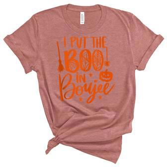 I Put The Boo In Boujee Funny Halloween Cute Unisex Crewneck Soft Tee - Seseable