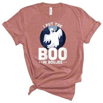 I Put The Boo In Boujee Happy Halloween Fun Unisex Crewneck Soft Tee - Seseable