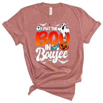 I Put The Boo In Boujee The Boos Halloween Unisex Crewneck Soft Tee - Seseable