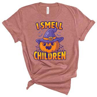 I Smell Children Funny Dad Mom Teacher Halloween Costume Unisex Crewneck Soft Tee - Seseable