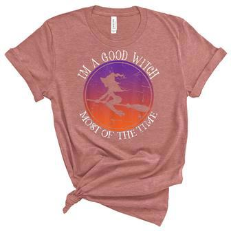 Im A Good Witch Most Of The Time - Funny Halloween Unisex Crewneck Soft Tee - Seseable