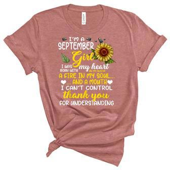 Im A September Girl Sunflower September Birthday For Women Women's Short Sleeve T-shirt Unisex Crewneck Soft Tee - Thegiftio UK