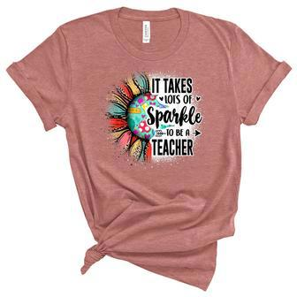 It Take Lots Of Sparkle To Be A Teacher With Sunflower Women's Short Sleeve T-shirt Unisex Crewneck Soft Tee - Thegiftio UK