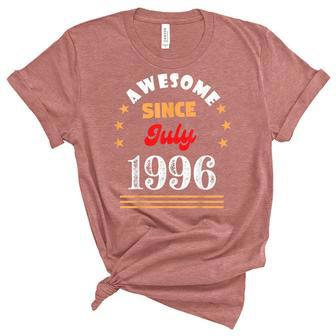 July 1996 Birthday Awesome Since 1996 July Vintage Cool Unisex Crewneck Soft Tee - Seseable