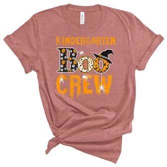 Kindergarten Teacher Boo Crew Halloween Kindergarten Teacher Unisex Crewneck Soft Tee - Seseable