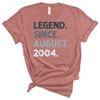 Legend Since August 2004 18 Years Old 18Th Birthday Unisex Crewneck Soft Tee - Thegiftio UK