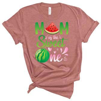 Mom Of The Sweet One Watermelon Mother Mommy Mama Daughter Unisex Crewneck Soft Tee - Thegiftio UK