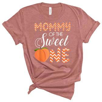 Mommy Of The Sweet One 1St First Birthday Peach Mama Unisex Crewneck Soft Tee - Thegiftio UK