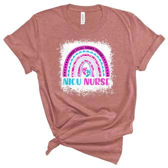 Nicu Nurse Neonatal Nurse Labor And Delivery Leopard Rainbow V2 Unisex Crewneck Soft Tee - Seseable