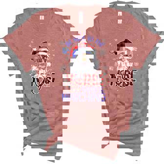 Nurse Christmas - Be Nice To The Nurse Santa Is Watching Women's Short Sleeve T-shirt Unisex Crewneck Soft Tee - Thegiftio