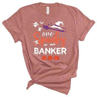 One Spooky Banker Funny Banker Halloween Witch Costume Ideas Unisex Crewneck Soft Tee - Seseable
