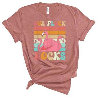 Our Flock Rocks Flamingo Matching Family Vacation V2 Women's Short Sleeve T-shirt Unisex Crewneck Soft Tee - Thegiftio UK