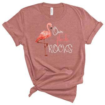 Our Flock Rocks Flamingo Mothers Day Mothers Women Girls Women's Short Sleeve T-shirt Unisex Crewneck Soft Tee - Thegiftio UK