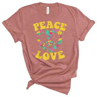 Peace Sign Love 60S 70S Tie Dye Hippie Halloween Costume V7 Unisex Crewneck Soft Tee - Seseable