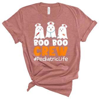 Pediatric Life Boo Boo Crew Nurse Ghost Halloween Costume Unisex Crewneck Soft Tee - Seseable