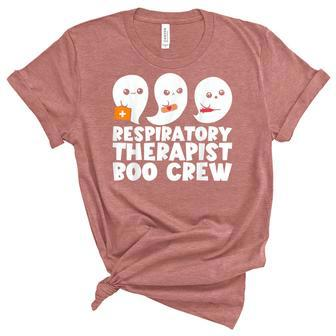Respiratory Therapist Boo Crew Rt Halloween Ghost Unisex Crewneck Soft Tee - Seseable