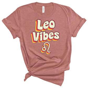 Retro Leo Zodiac Sign Astrology July August Birthday Leo Unisex Crewneck Soft Tee - Seseable