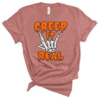 Scary Funny Halloween Creep It Real Unisex Crewneck Soft Tee - Seseable