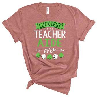 Shamrock One Lucky Teacher Aide St Patricks Day School Women's Short Sleeve T-shirt Unisex Crewneck Soft Tee - Thegiftio UK
