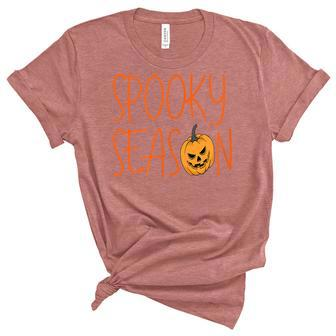 Spooky Season Cute Halloween Fall Season Unisex Crewneck Soft Tee - Seseable