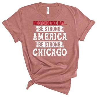 Strong American Pray For Chicago Chicago Shooting Unisex Crewneck Soft Tee - Seseable