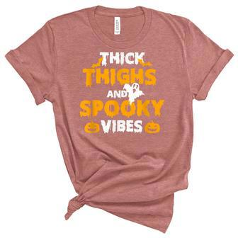 Thick Thighs And Spooky Vibes Funny Halloween Costume V2 Unisex Crewneck Soft Tee - Seseable