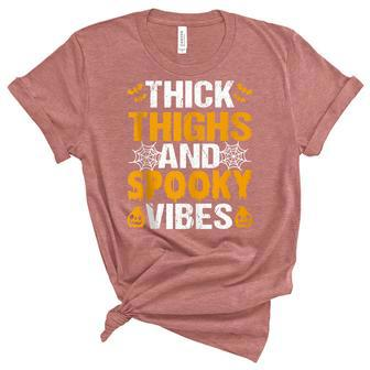 Thick Thighs And Spooky Vibes Funny Halloween Costume Women V2 Unisex Crewneck Soft Tee - Seseable