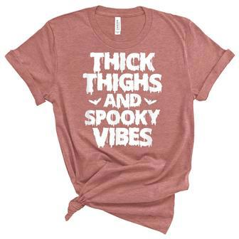 Thick Thighs And Spooky Vibes Halloween Last Minute Costume Unisex Crewneck Soft Tee - Seseable
