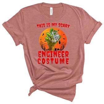 This Is My Scary Engineer Costume Zombie Spooky Halloween Unisex Crewneck Soft Tee - Seseable