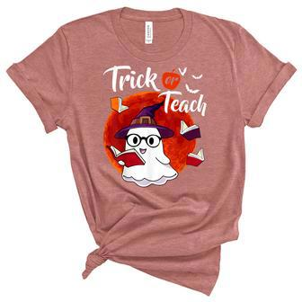 Trick Or Teach Cute Boo Witch Halloween Teacher Costume Unisex Crewneck Soft Tee - Seseable