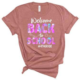 Welcome Back To School 4Th Grade Back To School Unisex Crewneck Soft Tee - Seseable