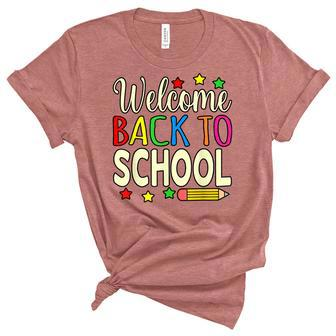 Welcome Back To School Students Teachers First Day Graphic Unisex Crewneck Soft Tee - Thegiftio UK