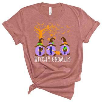 Witchy Gnomies Halloween Party Gnome Witch Gnome Wizard Women's Short Sleeve T-shirt Unisex Crewneck Soft Tee - Thegiftio UK