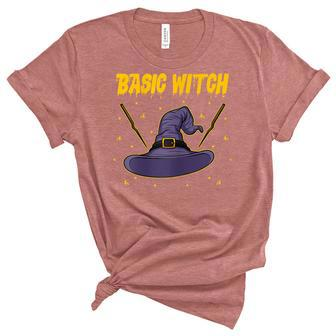 Womens Basic Witch Scary Witches I Funny Girls Women Halloween Unisex Crewneck Soft Tee - Seseable