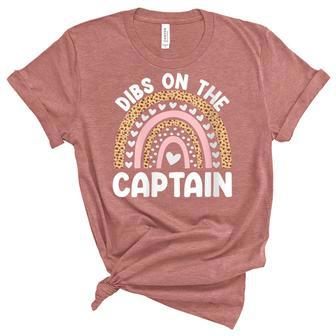 Womens Funny Captain Wife Dibs On The Captain Saying Cute Rainbow Women's Short Sleeve T-shirt Unisex Crewneck Soft Tee - Thegiftio UK
