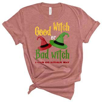 Womens Good Witch Bad Witch I Can Go Either Way Halloween Costume Unisex Crewneck Soft Tee - Seseable