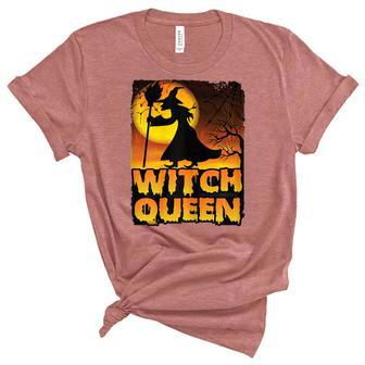 Womens Halloween Witch Motif - Witch Queen Unisex Crewneck Soft Tee - Seseable