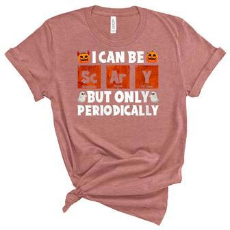 Womens I Can Be Scary But Only Periodically Funny Halloween Vintage Unisex Crewneck Soft Tee - Thegiftio UK