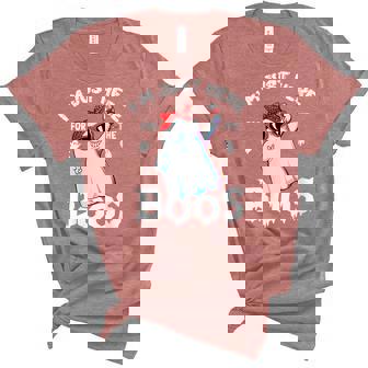 Womens Im Just Here For The Boos Funny Halloween Ghost Cute Women Unisex Crewneck Soft Tee - Thegiftio