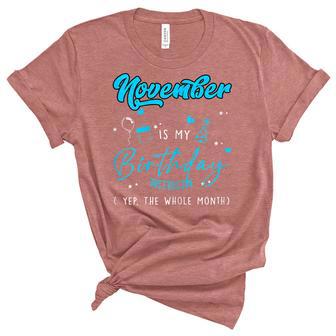 Womens Queen Was Born In November Happy Birthday Gifts For Womens Women's Short Sleeve T-shirt Unisex Crewneck Soft Tee - Thegiftio UK