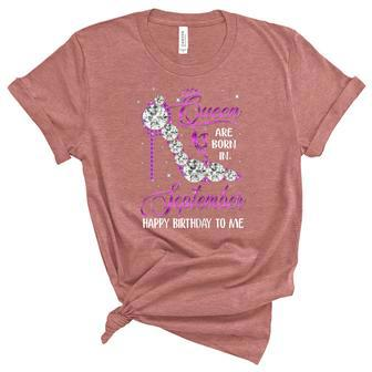 Womens Queen Was Born In September Happy Birthday Gifts For Womens V4 Women's Short Sleeve T-shirt Unisex Crewneck Soft Tee - Thegiftio UK