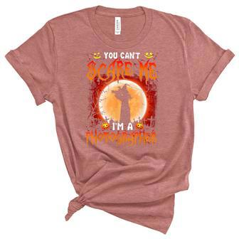 You Cant Scare Me-Im A Photographer- Cool Witch Halloween Unisex Crewneck Soft Tee - Seseable