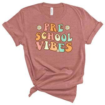 Back To School Preschool Vibes Retro Teacher Nursery School Women's Short Sleeve T-shirt Unisex Crewneck Soft Tee - Thegiftio UK