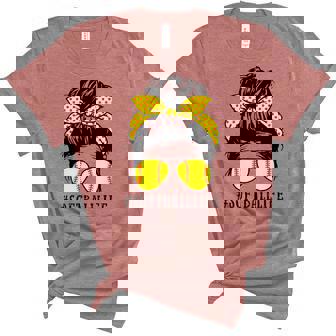 Baseball Mom Mothers Day Messy Bun Womens Mom Life Softball Women's Short Sleeve T-shirt Unisex Crewneck Soft Tee - Thegiftio