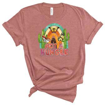 Boho Vintage Not A Hunger Cactus Retro Women's Short Sleeve T-shirt Unisex Crewneck Soft Tee - Seseable