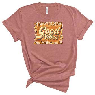 Boho Vintage Retro Vintage Good Vibes Women's Short Sleeve T-shirt Unisex Crewneck Soft Tee - Seseable