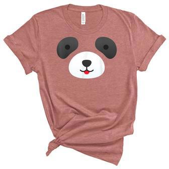 Cute Bear Panda Face Diy Easy Halloween Party Easy Costume Unisex Crewneck Soft Tee - Seseable